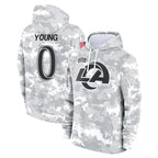 Johmsee LA.Rams #0 Byron Young Player Arctic Camo Salute to Service Hoodies Limited Game Stitched Jerseys