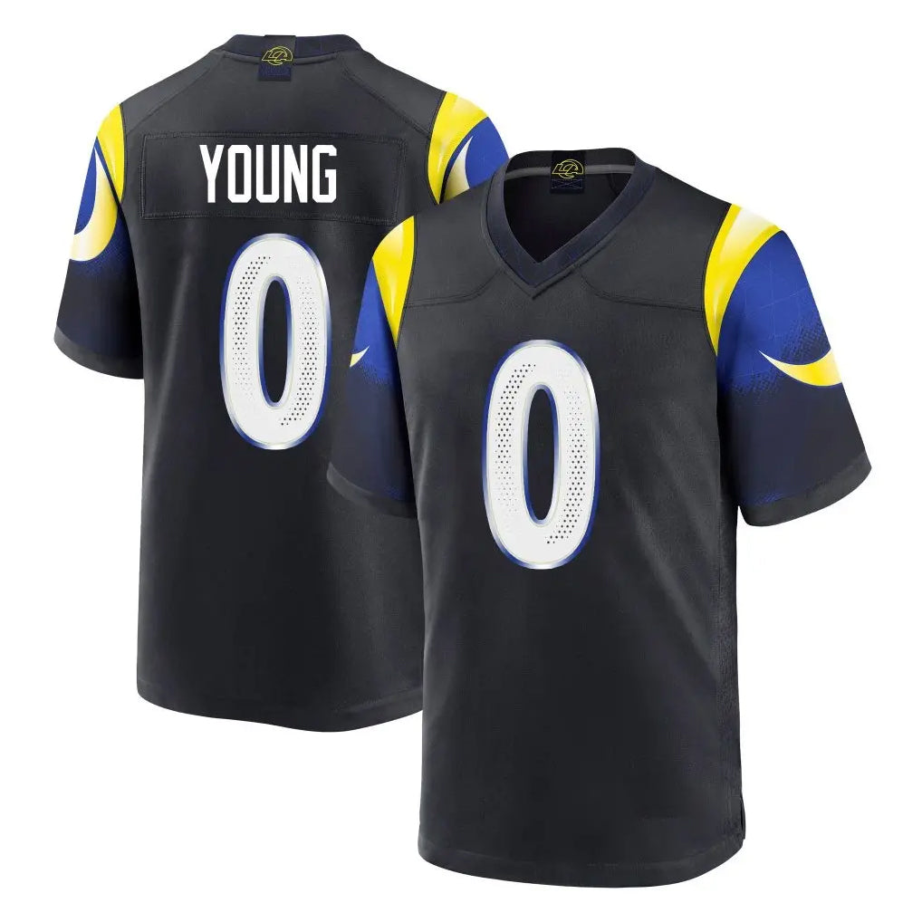 Johmsee LA.Rams #0 Byron Young Player Black Midnight Rivalries Collection Home Game Stitched Jerseys