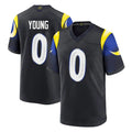 Johmsee LA.Rams #0 Byron Young Player Black Midnight Rivalries Collection Home Game Stitched Jerseys
