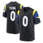 Johmsee LA.Rams #0 Byron Young Player Black Midnight Rivalries Collection Home Game Stitched Jerseys