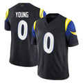 Johmsee LA.Rams #0 Byron Young Player Black Midnight Rivalries Collection Limited Home Game Stitched Jerseys