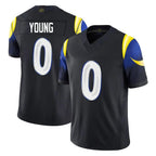 Johmsee LA.Rams #0 Byron Young Player Black Midnight Rivalries Collection Limited Home Game Stitched Jerseys
