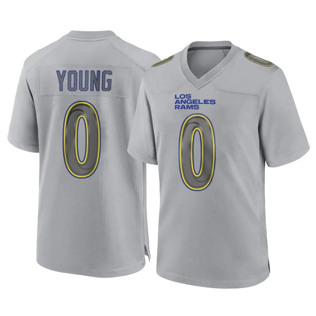 Johmsee LA.Rams #0 Byron Young Player Gray Atmosphere Fashion Home Game Stitched Jerseys