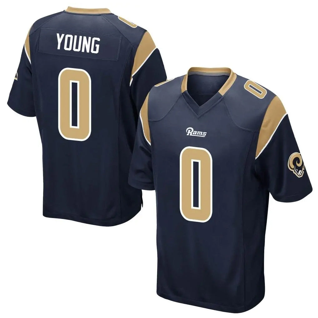 Johmsee LA.Rams #0 Byron Young Player Navy Home Game Stitched Jerseys