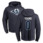 Johmsee LA.Rams #0 Byron Young Player Navy Pullover Hoodie Limited Game Stitched Jerseys