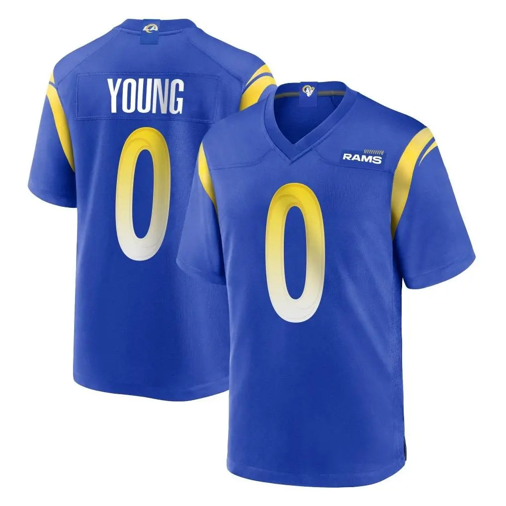 Johmsee LA.Rams #0 Byron Young Player Royal Home Game Stitched Jerseys