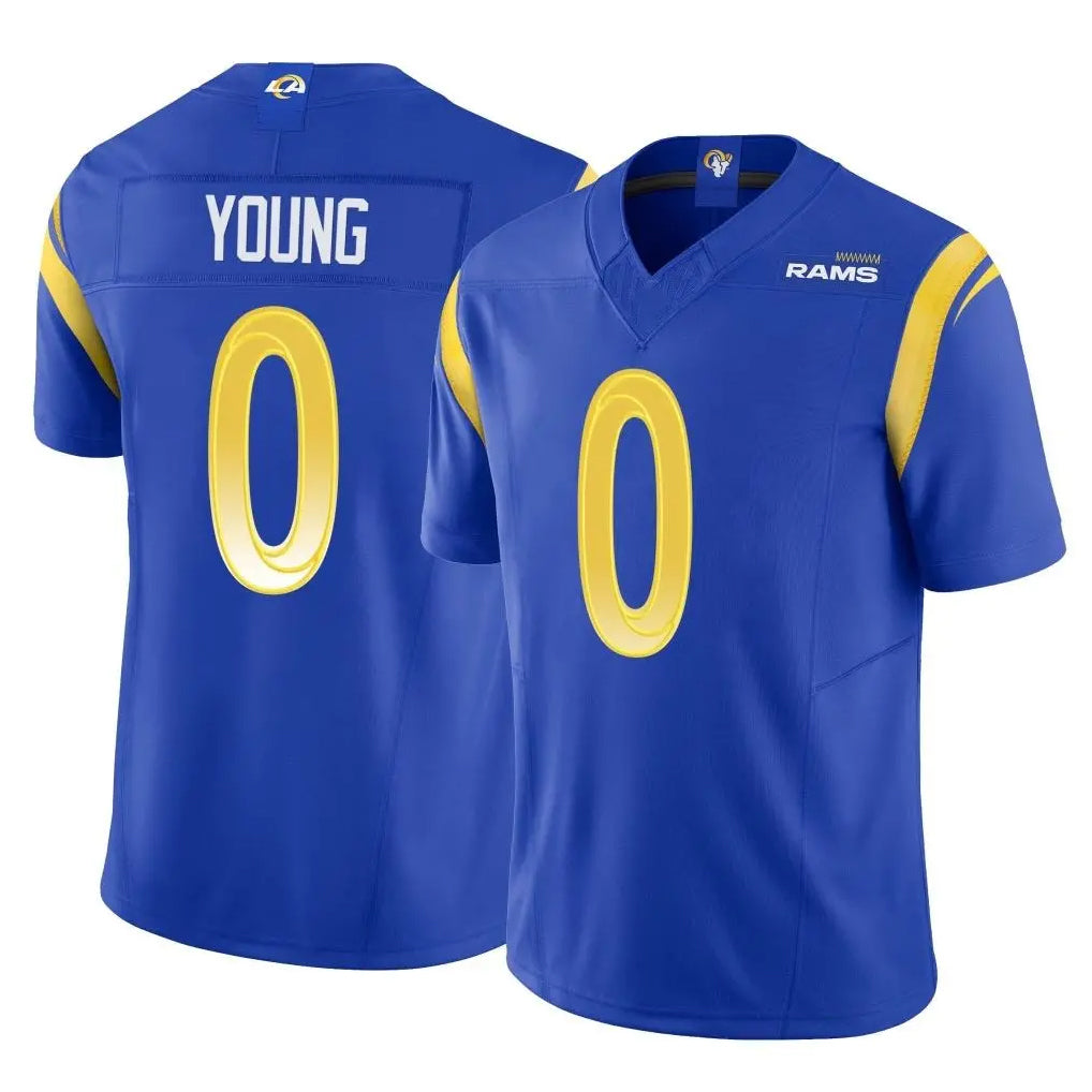 Johmsee LA.Rams #0 Byron Young Player Royal Limited Vapor F.U.S.E. Home Game Stitched Jerseys