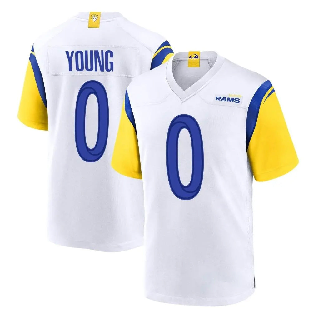Johmsee LA.Rams #0 Byron Young Player White Home Game Stitched Jerseys