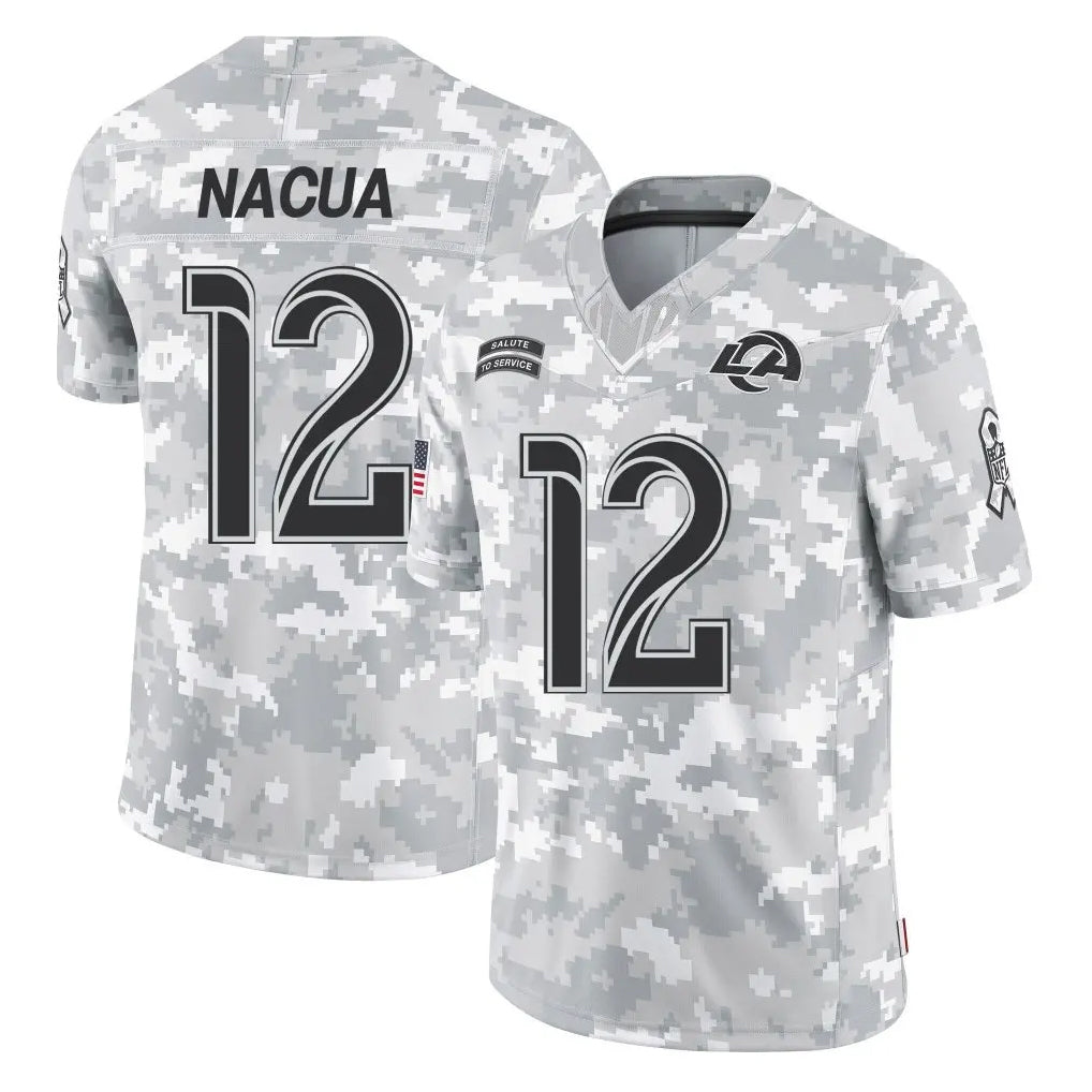 Johmsee LA.Rams #12 Puka Nacua Player Arctic Camo Salute To Service Limited Game Stitched Jerseys
