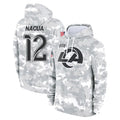 Johmsee LA.Rams #12 Puka Nacua Player Arctic Camo Salute to Service Hoodies Limited Game Stitched Jerseys