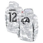 Johmsee LA.Rams #12 Puka Nacua Player Arctic Camo Salute to Service Hoodies Limited Game Stitched Jerseys
