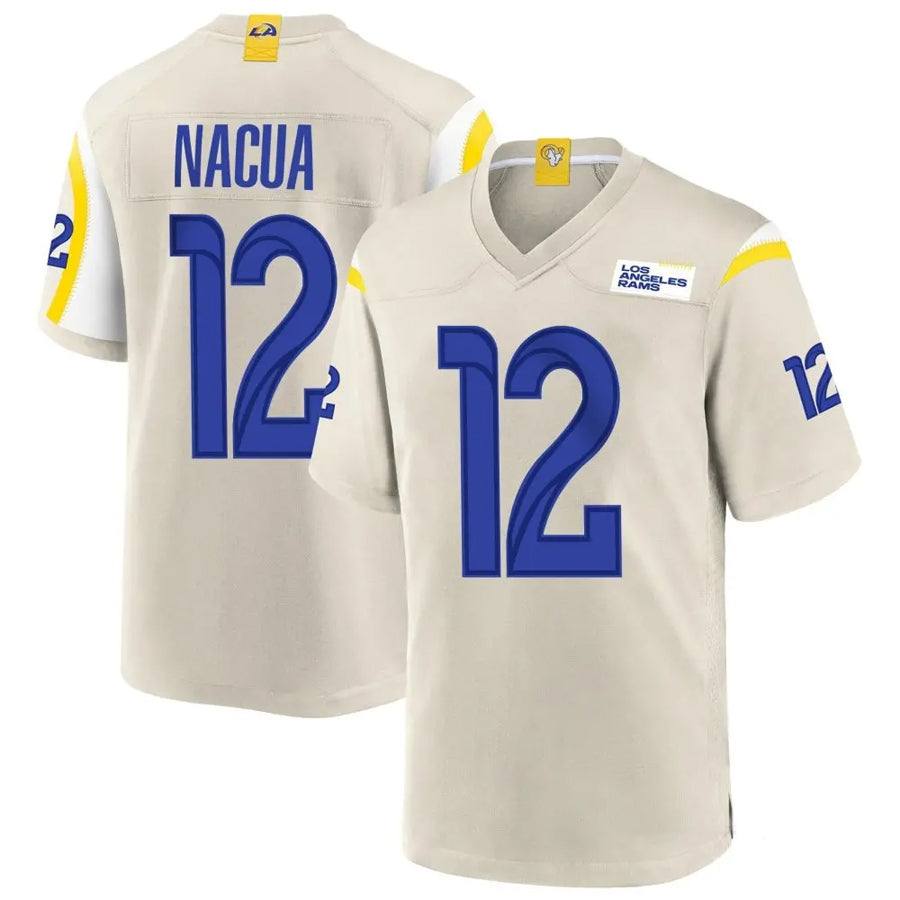 Johmsee LA.Rams #12 Puka Nacua Player Bone Replica Game Stitched Jerseys