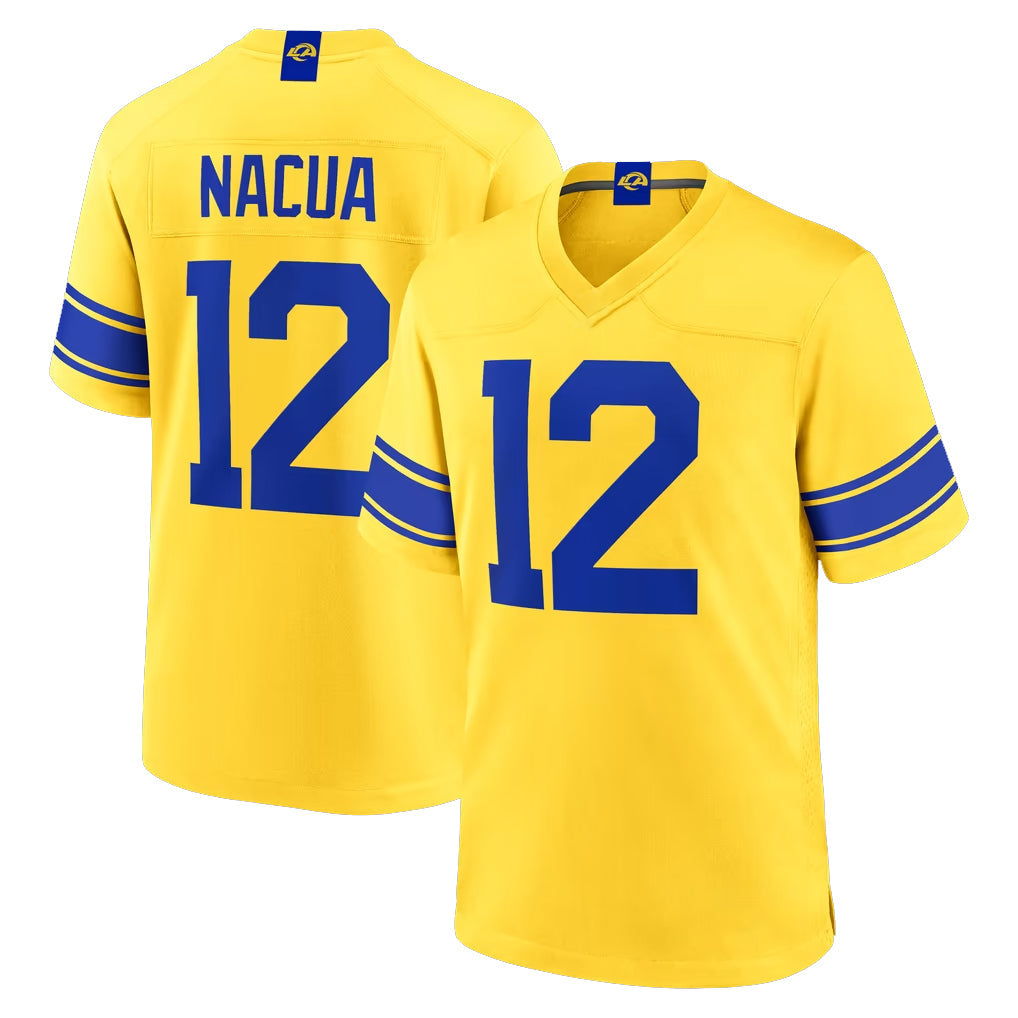 Johmsee LA.Rams #12 Puka Nacua Player Gold Classic Sol Home Game Stitched Jerseys