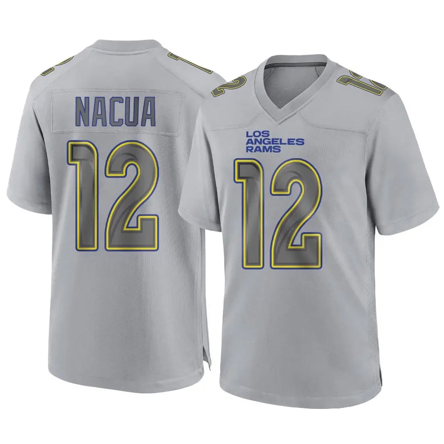 Johmsee LA.Rams #12 Puka Nacua Player Gray Atmosphere Fashion Game Stitched Jerseys