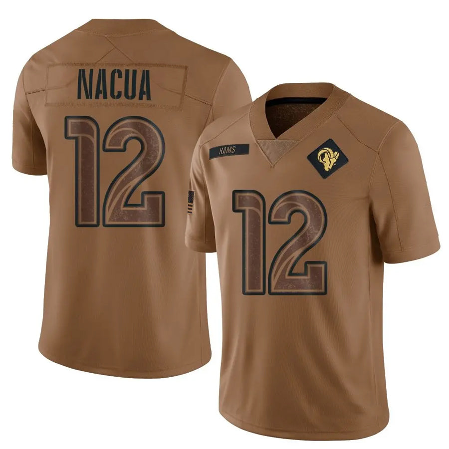 Johmsee LA.Rams #12 Puka Nacua Player Limited Brown Salute To Service Stitched Jerseys