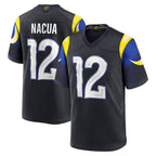 Johmsee LA.Rams #12 Puka Nacua Player Midnight Blue Rivalries Collection Game Stitched Jerseys