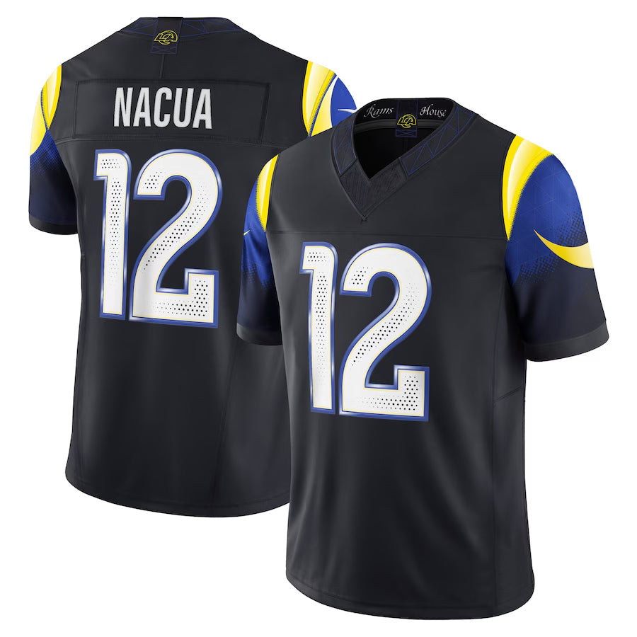 Johmsee LA.Rams #12 Puka Nacua Player Midnight Blue Rivalries Collection Vapor Limited Stitched Jerseys