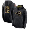 Johmsee LA.Rams #12 Puka Nacua Player Salute to Service Black Hoodies Stitched Jerseys