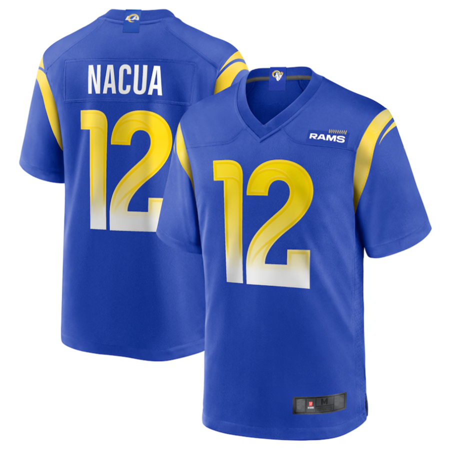 Johmsee LA.Rams #12 Puka Nacua Royal Game Player Jersey American Stitched Jerseys