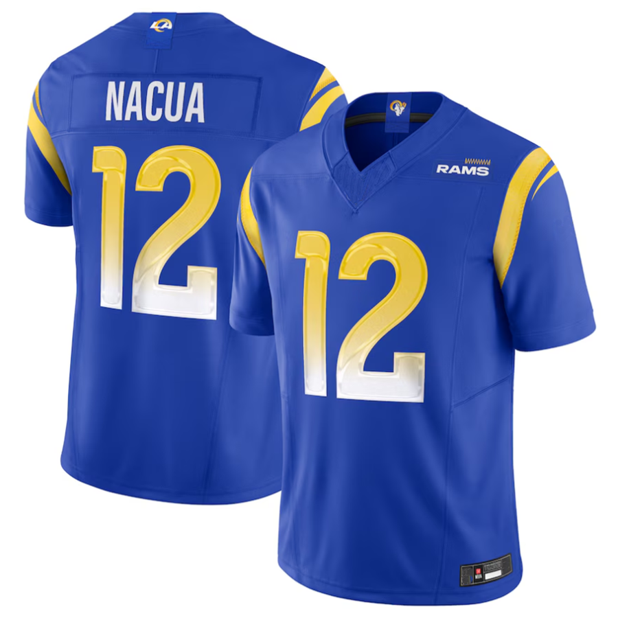 Johmsee LA.Rams #12 Puka Nacua Royal Vapor F.U.S.E. Limited Player Stitched Jerseys