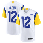Johmsee LA.Rams #12 Puka Nacua White Game Player Jersey American Stitched Jerseys