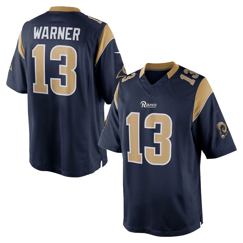 Johmsee LA.Rams #13 Kurt Warner Player Navy Retired Limited Stitched Jerseys