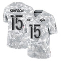 Johmsee LA.Rams #15 Ty Simpson Player Arctic Camo Salute To Service Limited Game Stitched Jerseys