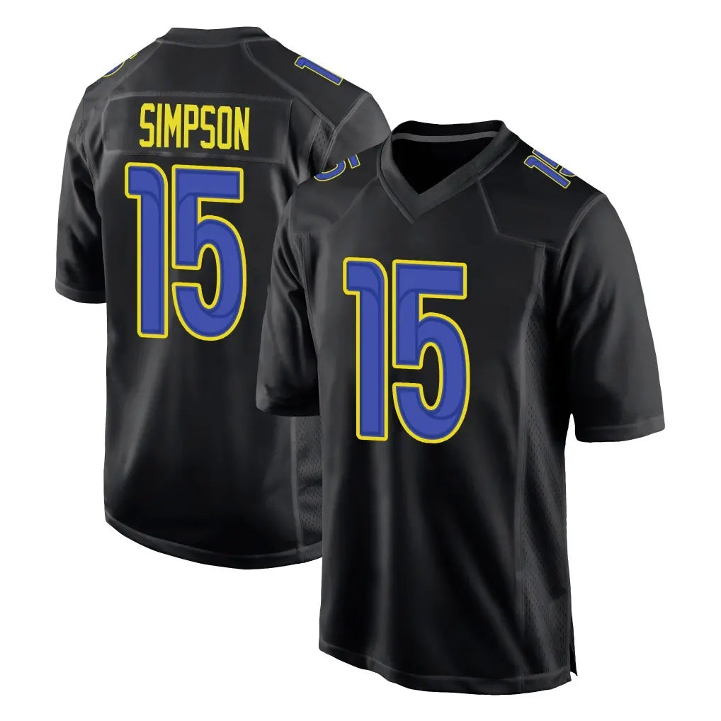 Johmsee LA.Rams #15 Ty Simpson Player Black Fashion Limited Home Game Stitched Jerseys