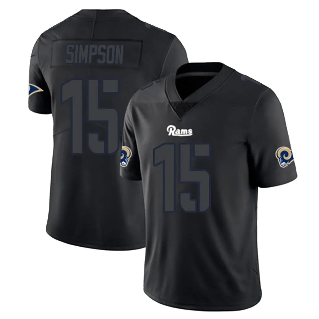 Johmsee LA.Rams #15 Ty Simpson Player Black Impact Limited Home Game Stitched Jerseys