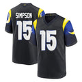 Johmsee LA.Rams #15 Ty Simpson Player Black Midnight Rivalries Collection Home Game Stitched Jerseys