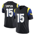 Johmsee LA.Rams #15 Ty Simpson Player Black Midnight Rivalries Collection Limited Home Game Stitched Jerseys