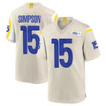 Johmsee LA.Rams #15 Ty Simpson Player Bone Home Game Stitched Jerseys