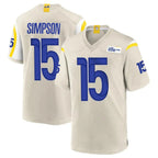 Johmsee LA.Rams #15 Ty Simpson Player Bone Home Game Stitched Jerseys