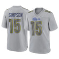 Johmsee LA.Rams #15 Ty Simpson Player Gray Atmosphere Fashion Home Game Stitched Jerseys