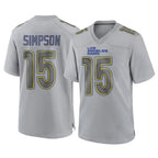 Johmsee LA.Rams #15 Ty Simpson Player Gray Atmosphere Fashion Home Game Stitched Jerseys