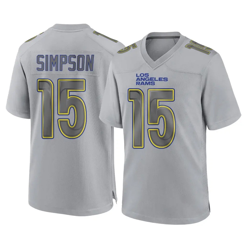 Johmsee LA.Rams #15 Ty Simpson Player Gray Atmosphere Fashion Home Game Stitched Jerseys