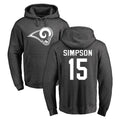 Johmsee LA.Rams #15 Ty Simpson Player Gray Pullover Hoodie Limited Game Stitched Jerseys
