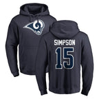 Johmsee LA.Rams #15 Ty Simpson Player Navy Pullover Hoodie Limited Game Stitched Jerseys
