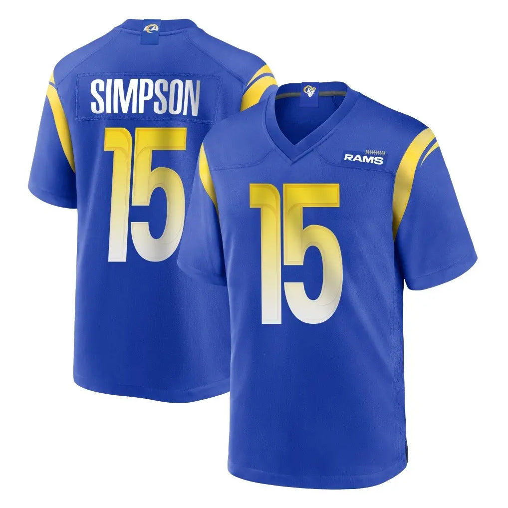Johmsee LA.Rams #15 Ty Simpson Player Royal Home Game Stitched Jerseys