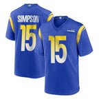 Johmsee LA.Rams #15 Ty Simpson Player Royal Home Game Stitched Jerseys