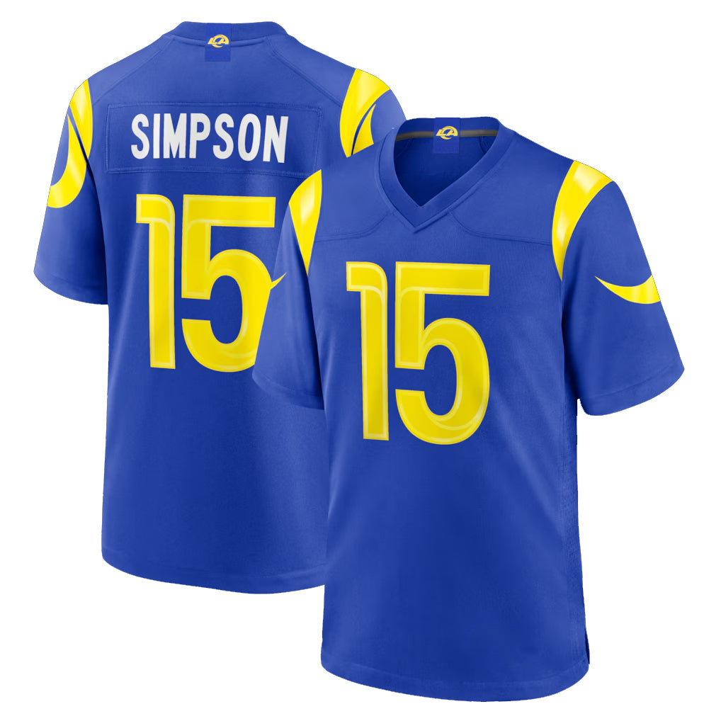 Johmsee LA.Rams #15 Ty Simpson Player Royal Limited Home Game Stitched Jerseys