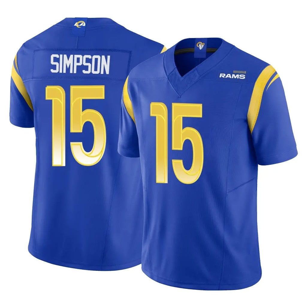 Johmsee LA.Rams #15 Ty Simpson Player Royal Limited Vapor F.U.S.E. Home Game Stitched Jerseys