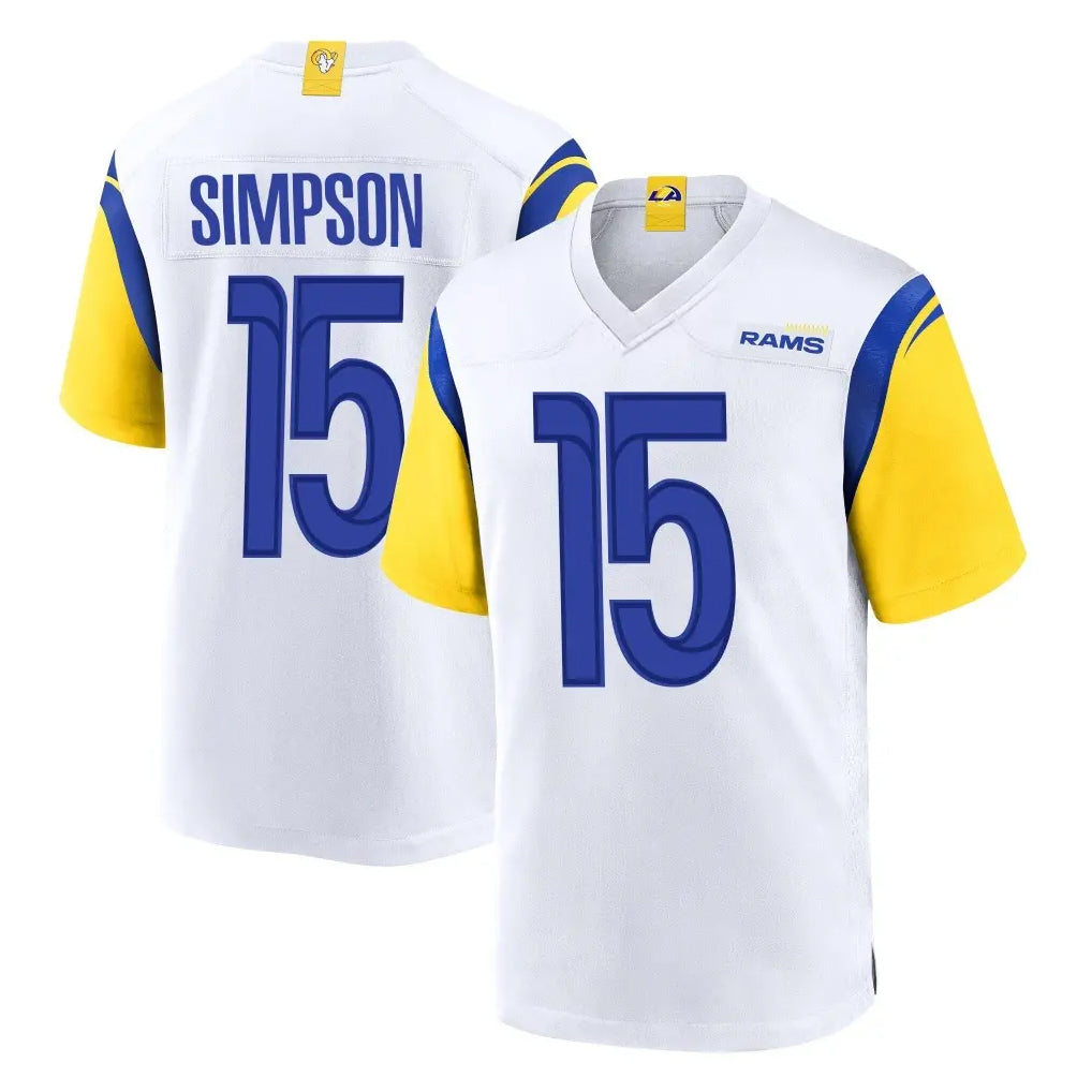 Johmsee LA.Rams #15 Ty Simpson Player White Home Game Stitched Jerseys