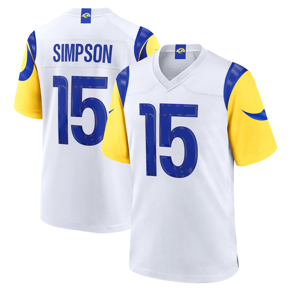 Johmsee LA.Rams #15 Ty Simpson Player White Limited Home Game Stitched Jerseys
