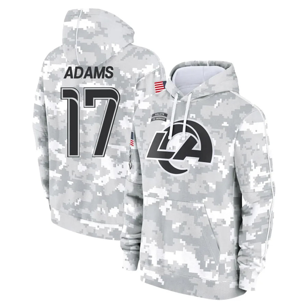 Johmsee LA.Rams #17 Davante Adams Player Arctic Camo Salute to Service Hoodies Limited Game Stitched Jerseys