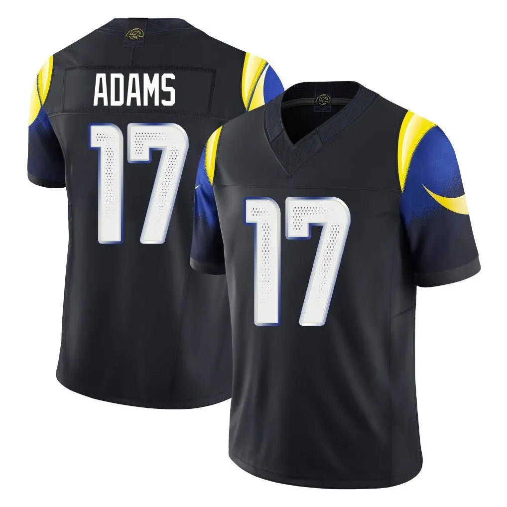 Johmsee LA.Rams #17 Davante Adams Player Black Midnight Rivalries Collection Limited Home Game Stitched Jerseys