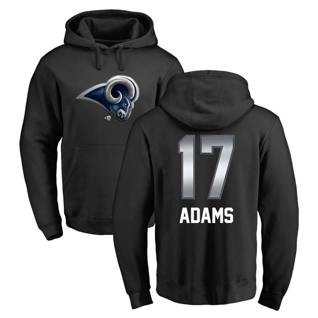 Johmsee LA.Rams #17 Davante Adams Player Black Pullover Hoodie Limited Game Stitched Jerseys