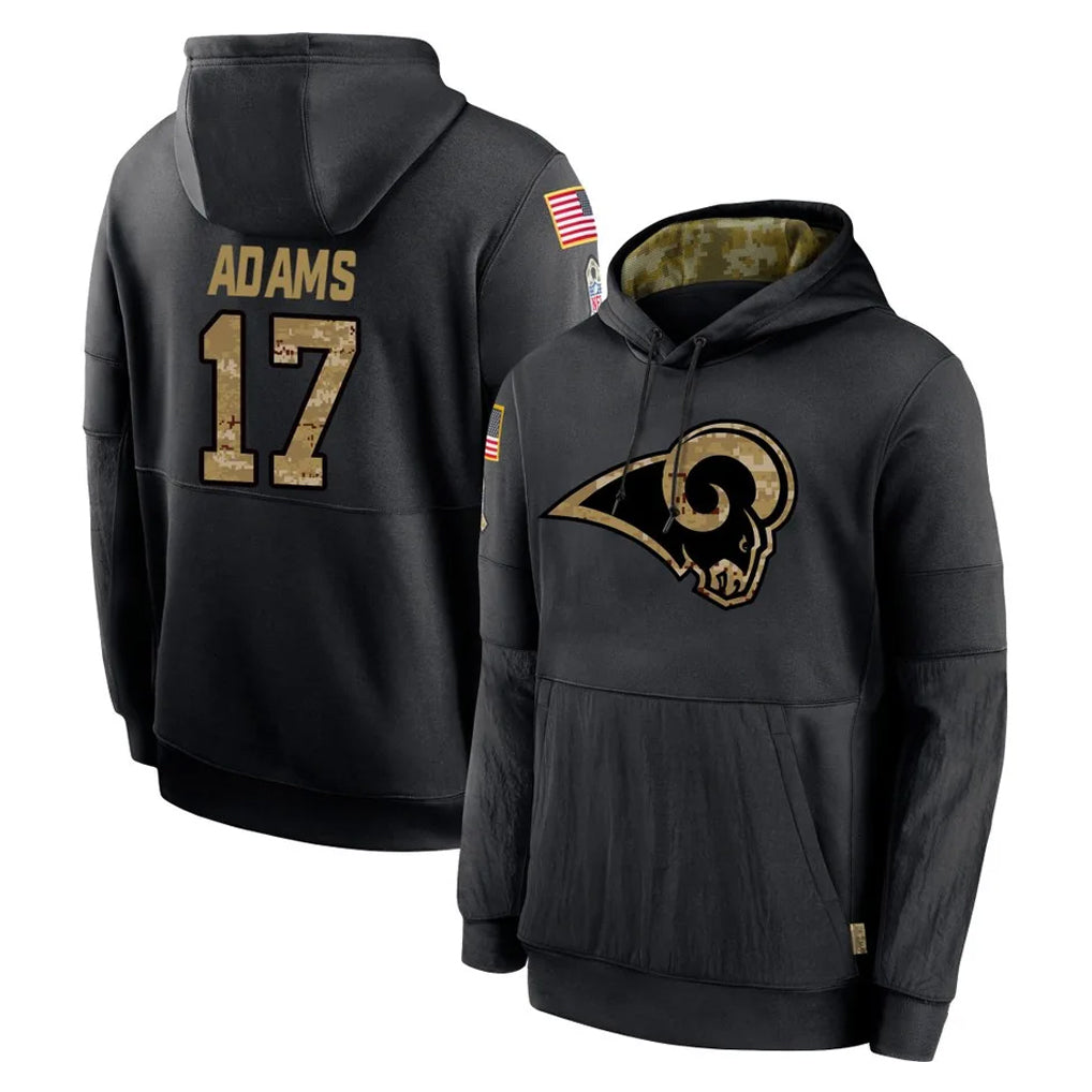 Johmsee LA.Rams #17 Davante Adams Player Black Salute to Service Hoodies Limited Game Stitched Jerseys