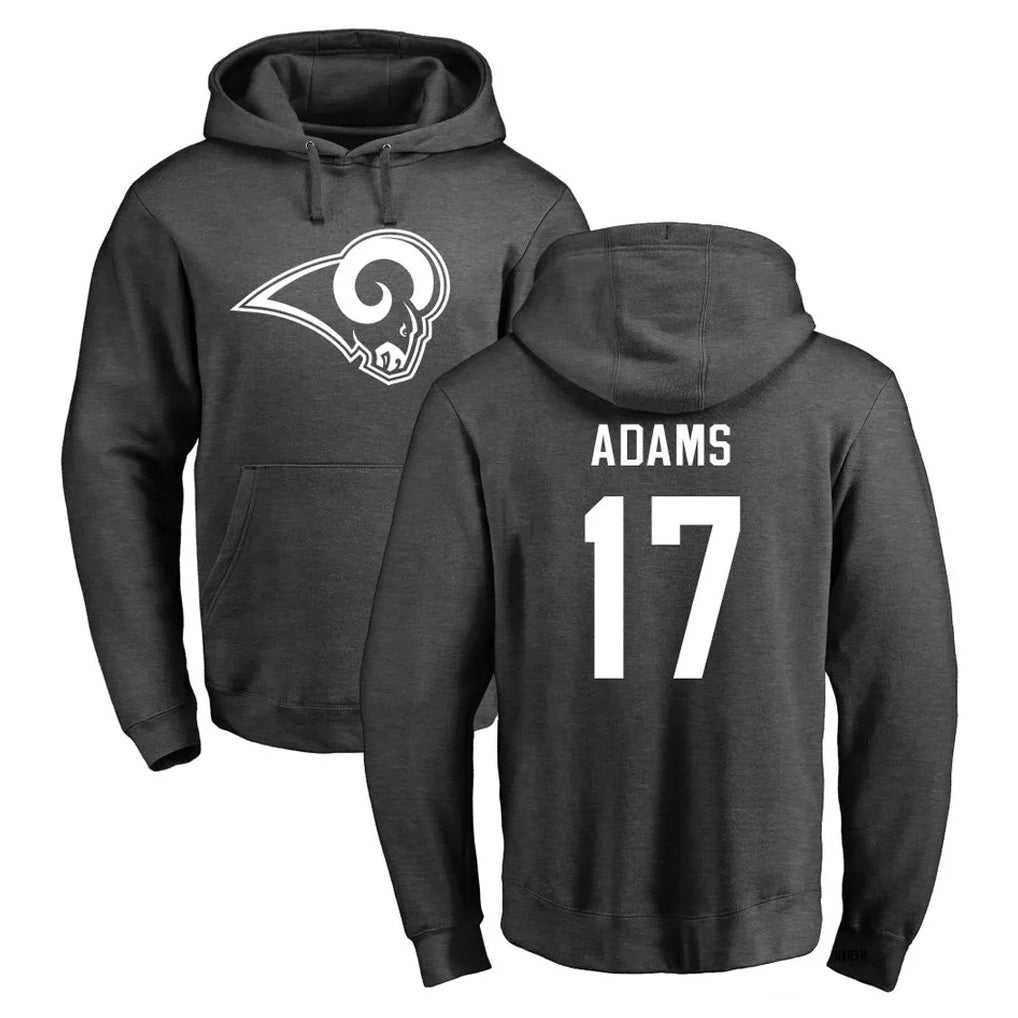 Johmsee LA.Rams #17 Davante Adams Player Gray Pullover Hoodie Limited Game Stitched Jerseys