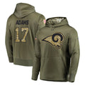 Johmsee LA.Rams #17 Davante Adams Player Olive Salute to Service Pullover Hoodies Home Game Stitched Jerseys